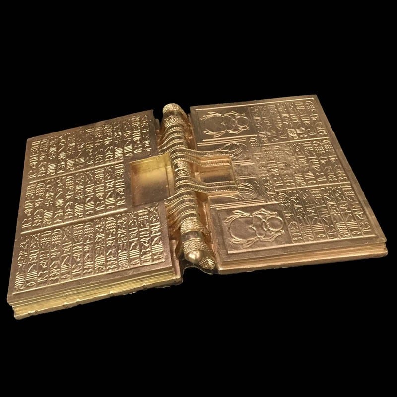 EGYPTIAN HIEROGLYPHIC BOOK – RESIN WITH GOLD FINISH