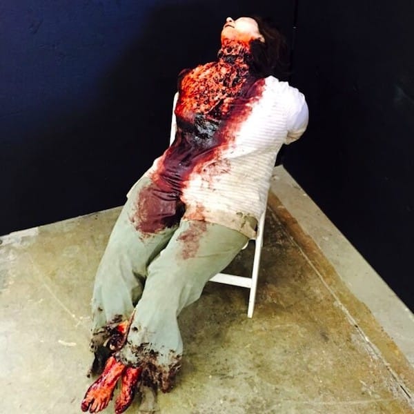FESTER DEATH BODY CHARACTER BOUND TO A CHAIR. (CHAIR NOT INCLUDED).