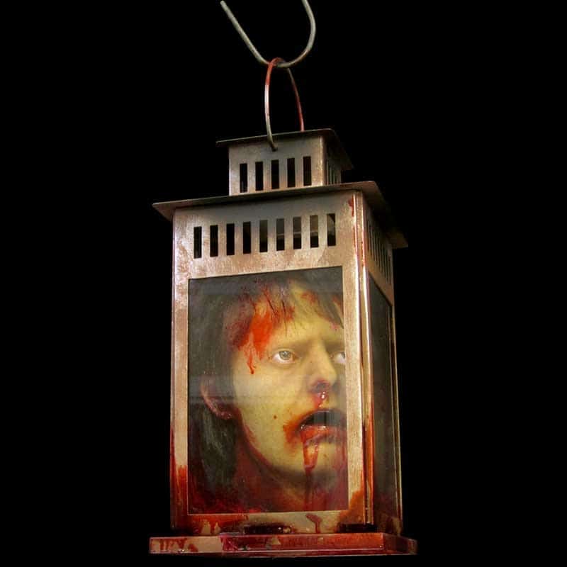 GLASS LANTERN-WITH BLOODY MALE HEAD