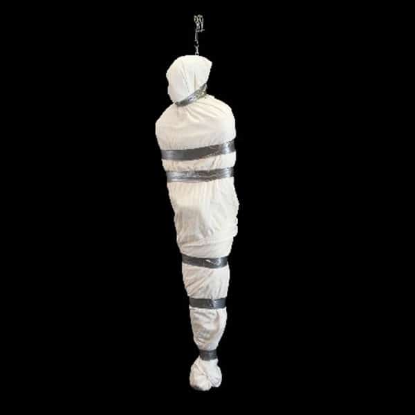 Hanging dead wrapped body