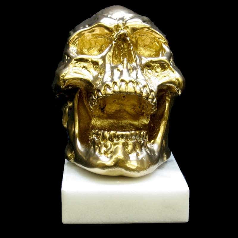 LARGE SKULL HAUNT AWARD-GOLD FINISH
