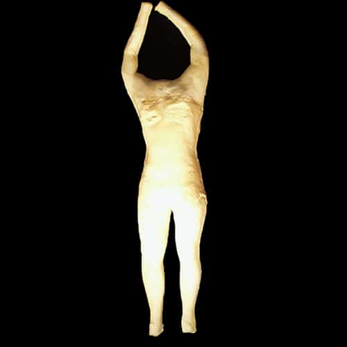 UPSIDE DOWN BODY FORM-ROPE ARMATURE-CHAIN RIGGING FROM HANDS
