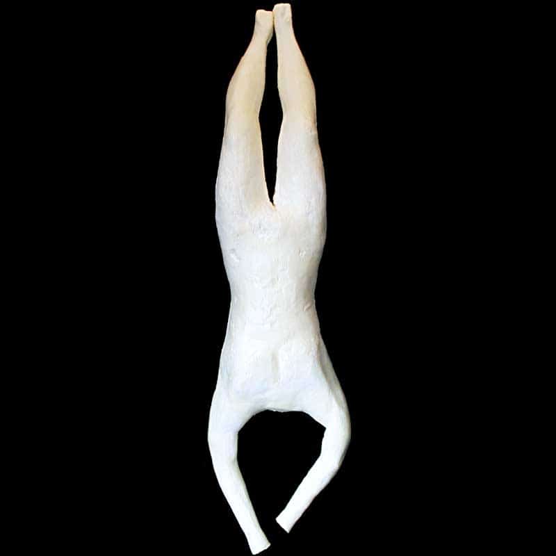 UPSIDE DOWN MALE BODY FORM-ROPE AND PVC ARMATURE