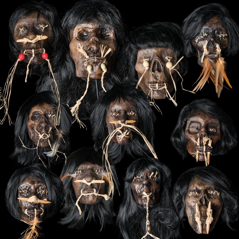 VOODOO HEAD SET OF 10
