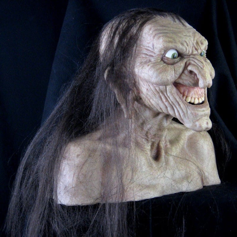 WITCH HEAD with LONG HAND LAID HAIR